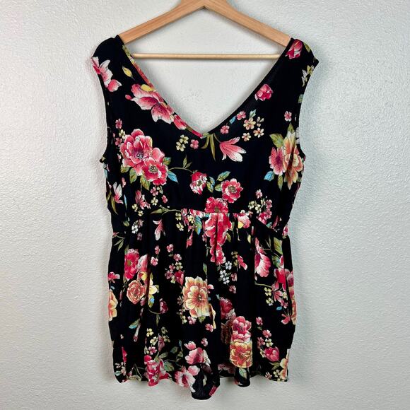 Band of Gypsies Floral Boho Romper Shorts Festival Garden Party Size Large - Picture 6 of 8